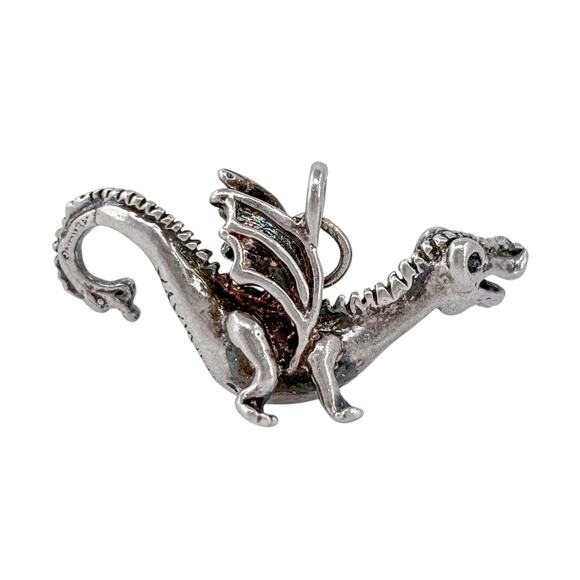 Fantasy Dragon Charm | Vintage Sterling Silver 925 Maraya Jewelry - Picture 3 of 7
